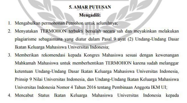 Putusan Final! IKM Aktif Verrel Resmi Dicabut